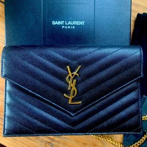 Yves Saint Laurent Monogram Envelope Chain Bag